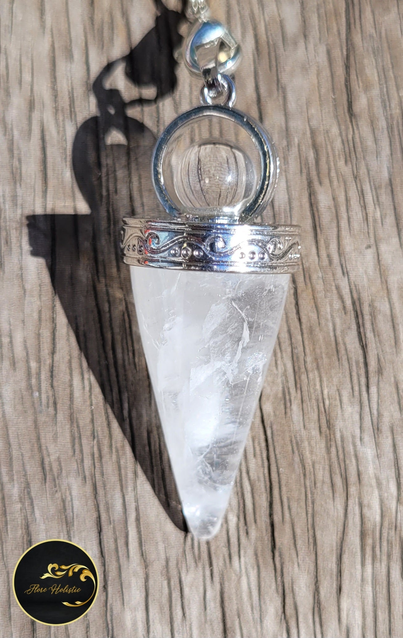 Pendule en cristal de roche Flore Holistic