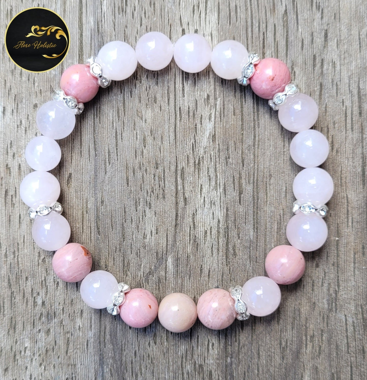 Bracelet en quartz rose et rhodonite Flore Holistic