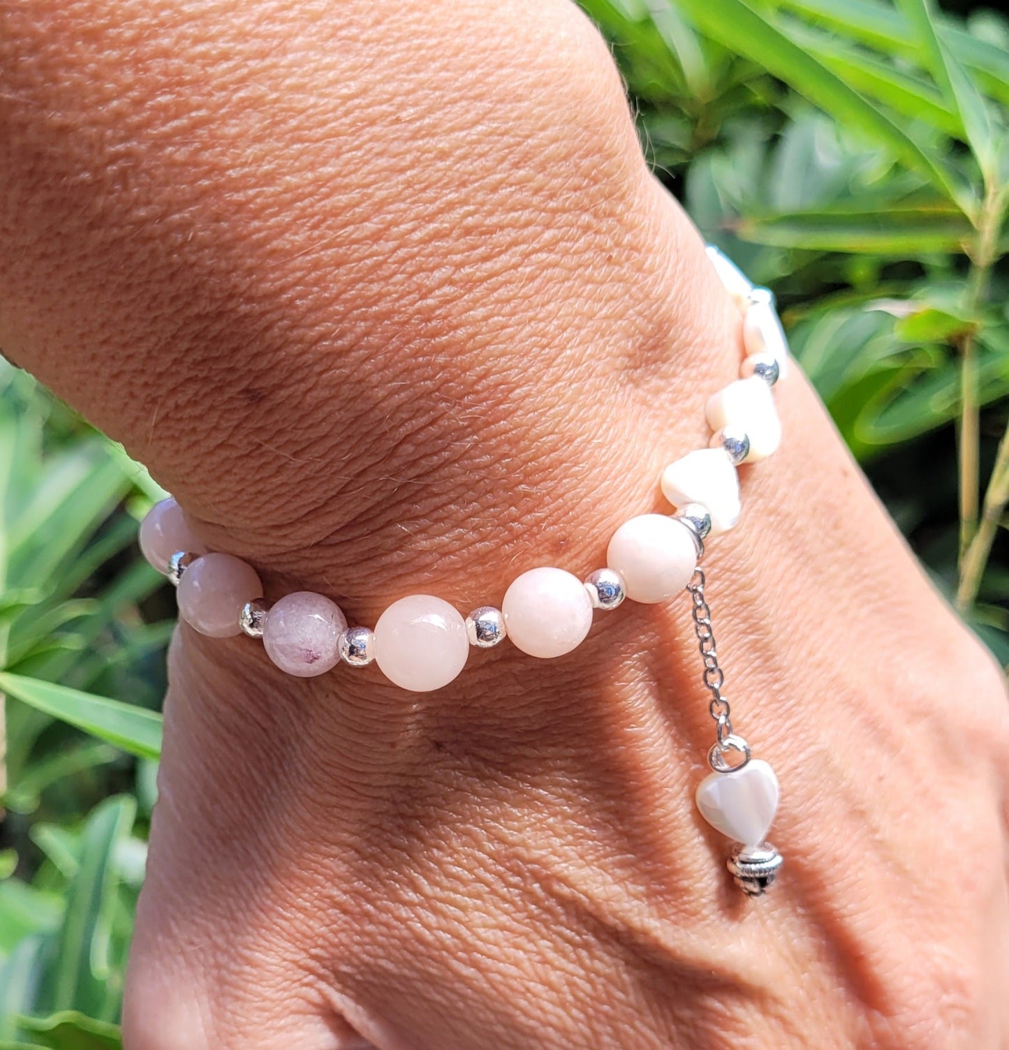 Bracelet en nacre et morganite Flore Holistic