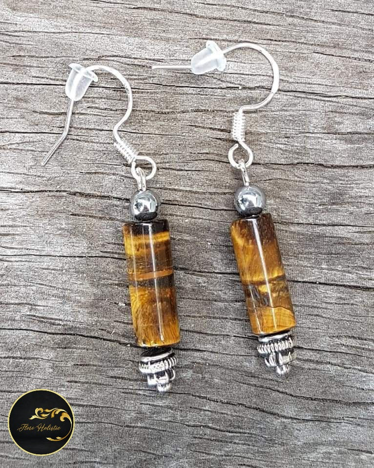 Boucles d'oreilles en oeil de tigre