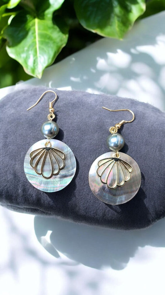 Boucles d’oreilles Nacre irisée - Boucles d'oreilles pierres naturelles - Flore Holistic