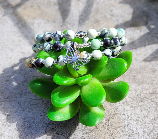 Bracelet multirangs en variscite - Flore Holistic