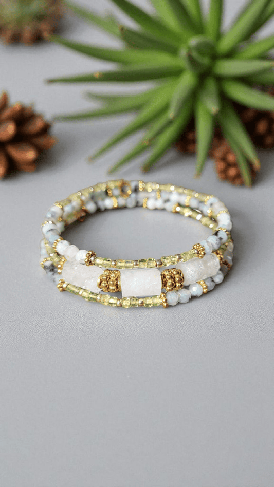 Bracelets multirangs Aura Libre – Énergie & Élégance - Flore Holistic