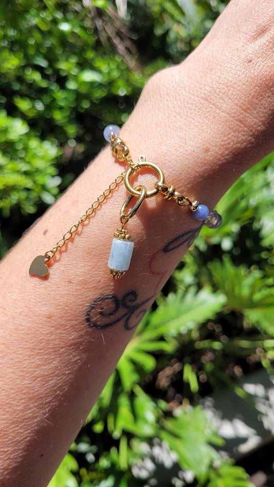 Bracelet Aigue-marine, Citrine et Aventurine bleue – Aura Libre Flore Holistic