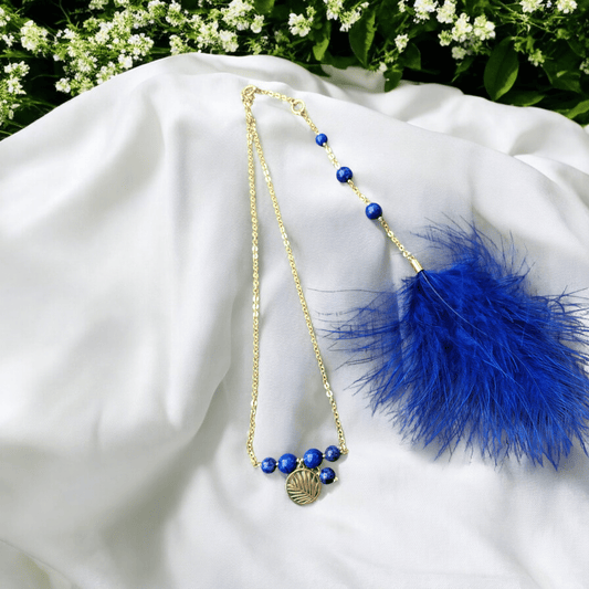 Sautoir de dos en lapis - lazuli - Flore Holistic