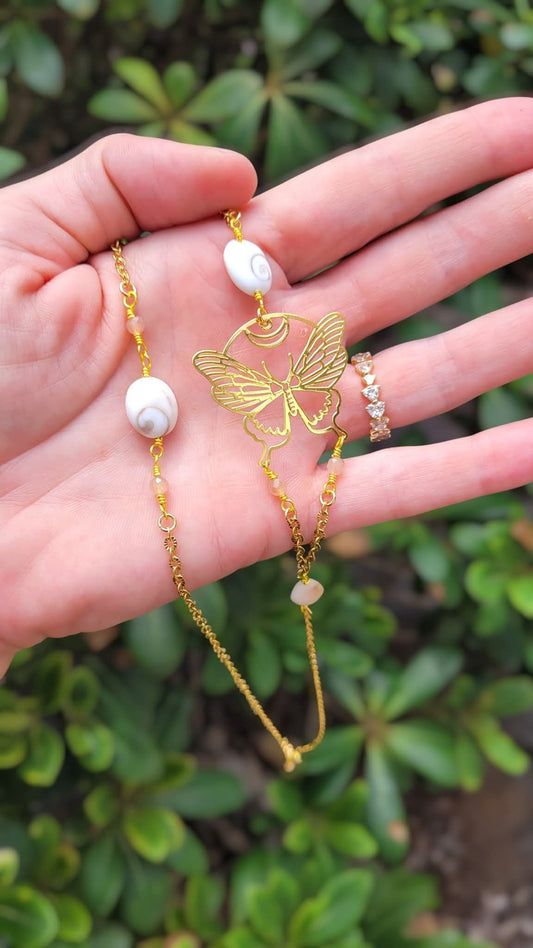 Sautoir en oeil de Shiva et pierre du soleil - Collection SHANKHA - Collier pierres naturelles - Flore Holistic
