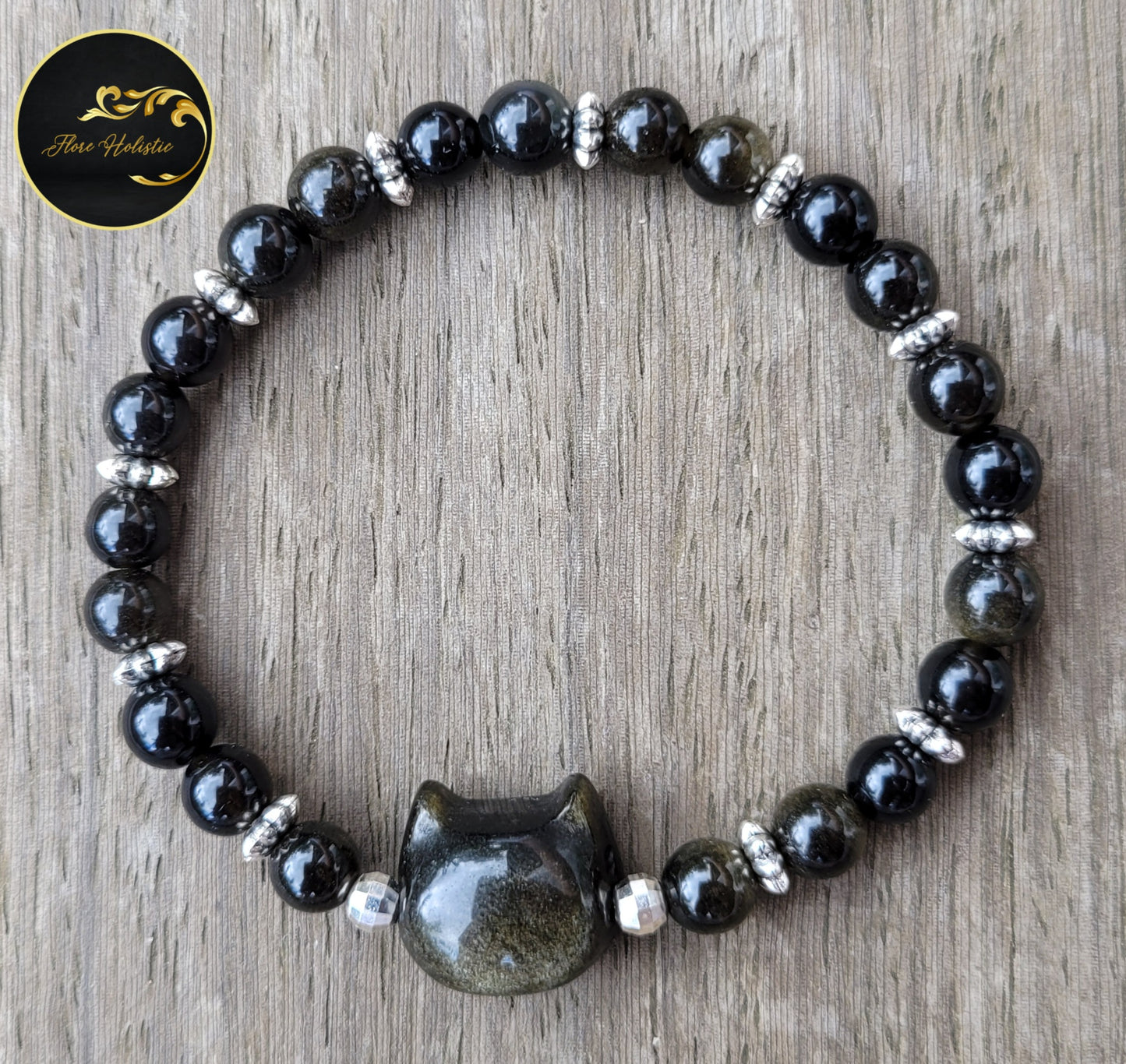 Bracelet en obsidienne