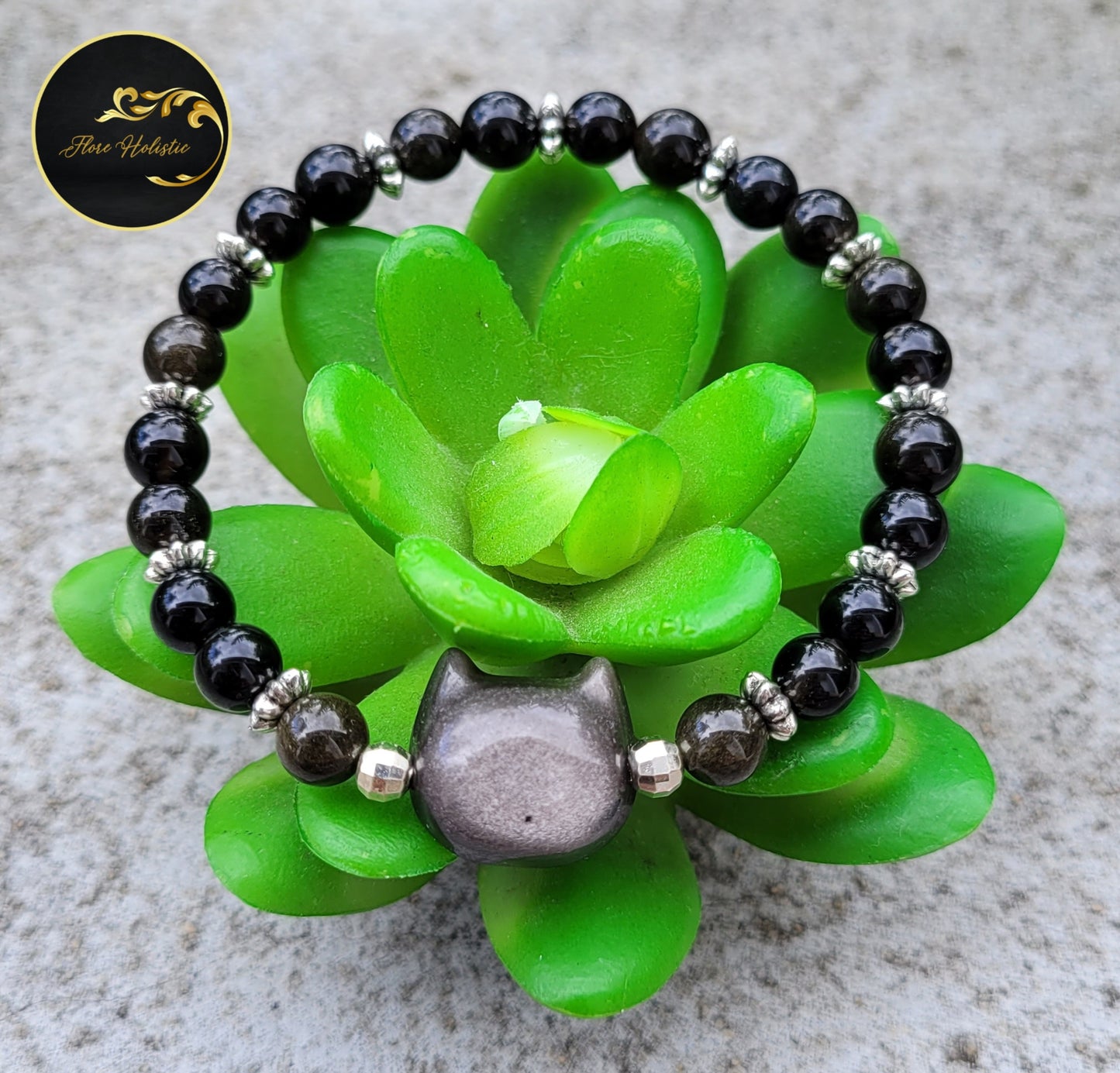 Bracelet en obsidienne