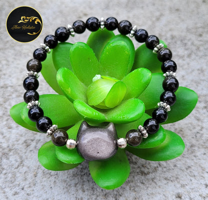 Bracelet en obsidienne