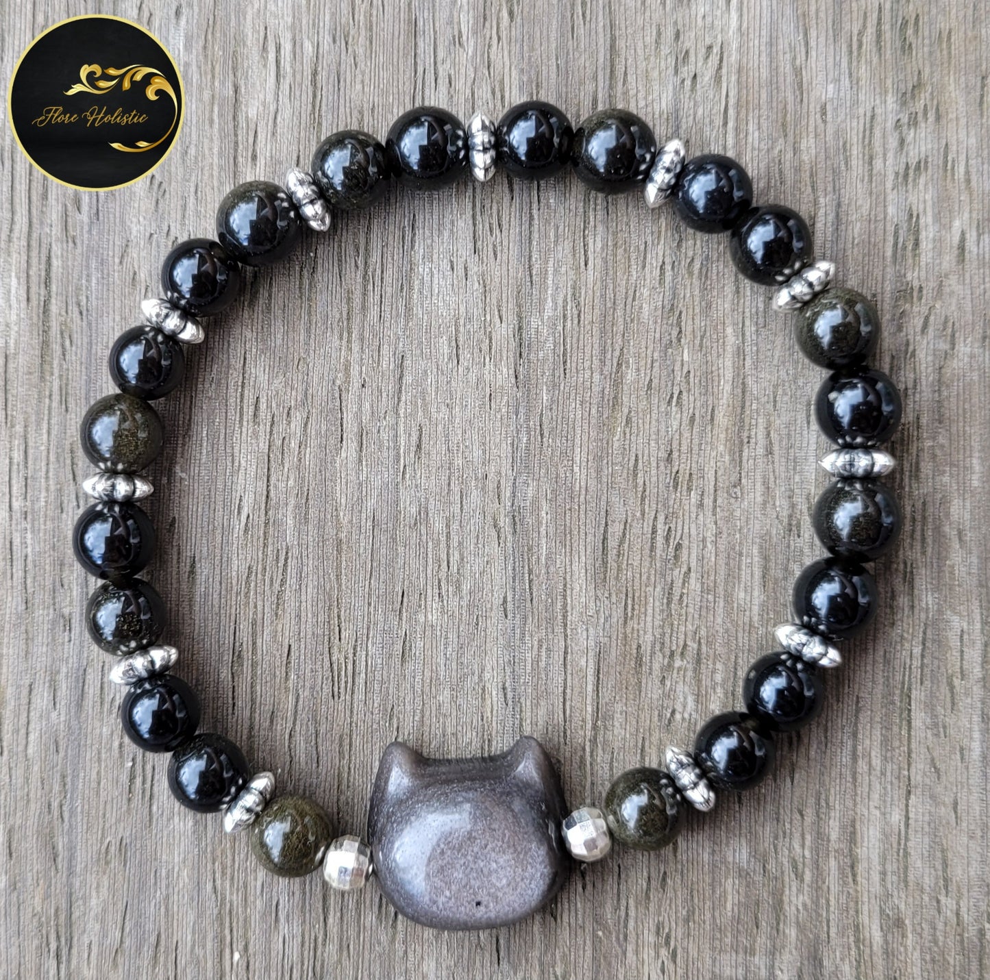 Bracelet en obsidienne