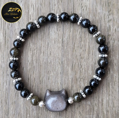 Bracelet en obsidienne