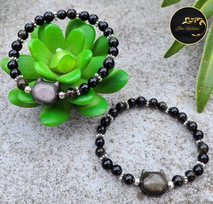 Bracelet en obsidienne