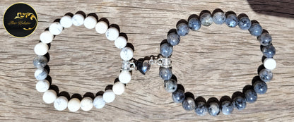 Duo bracelets larvikite et howlite