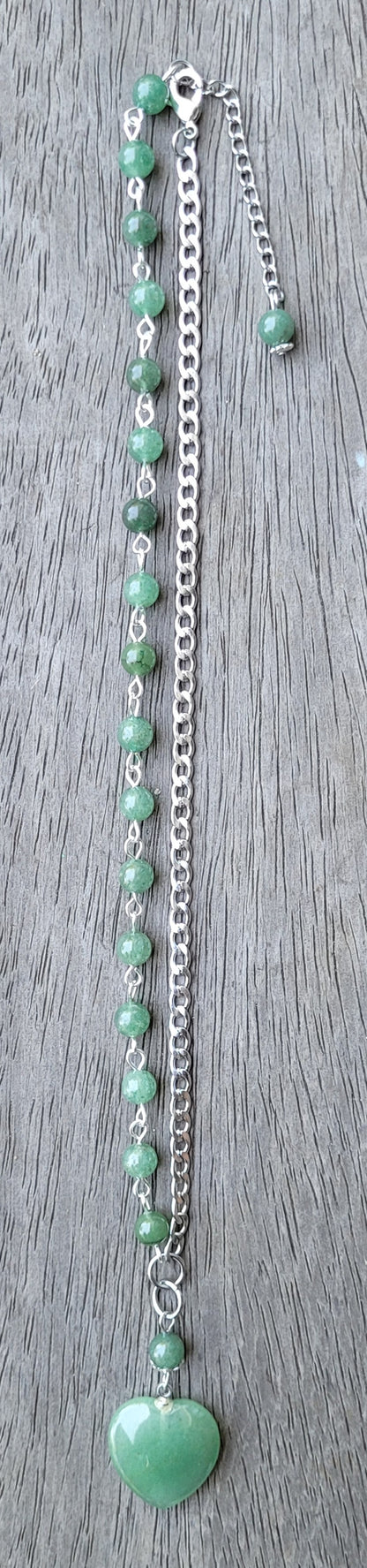 Collier asymétrique aventurine verte