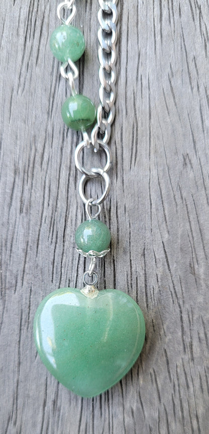 Collier asymétrique aventurine verte