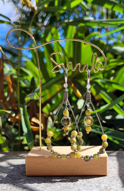 Boucles d'Oreilles en Jade Jaune