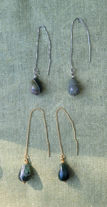 Pendants d'oreilles en agate indienne