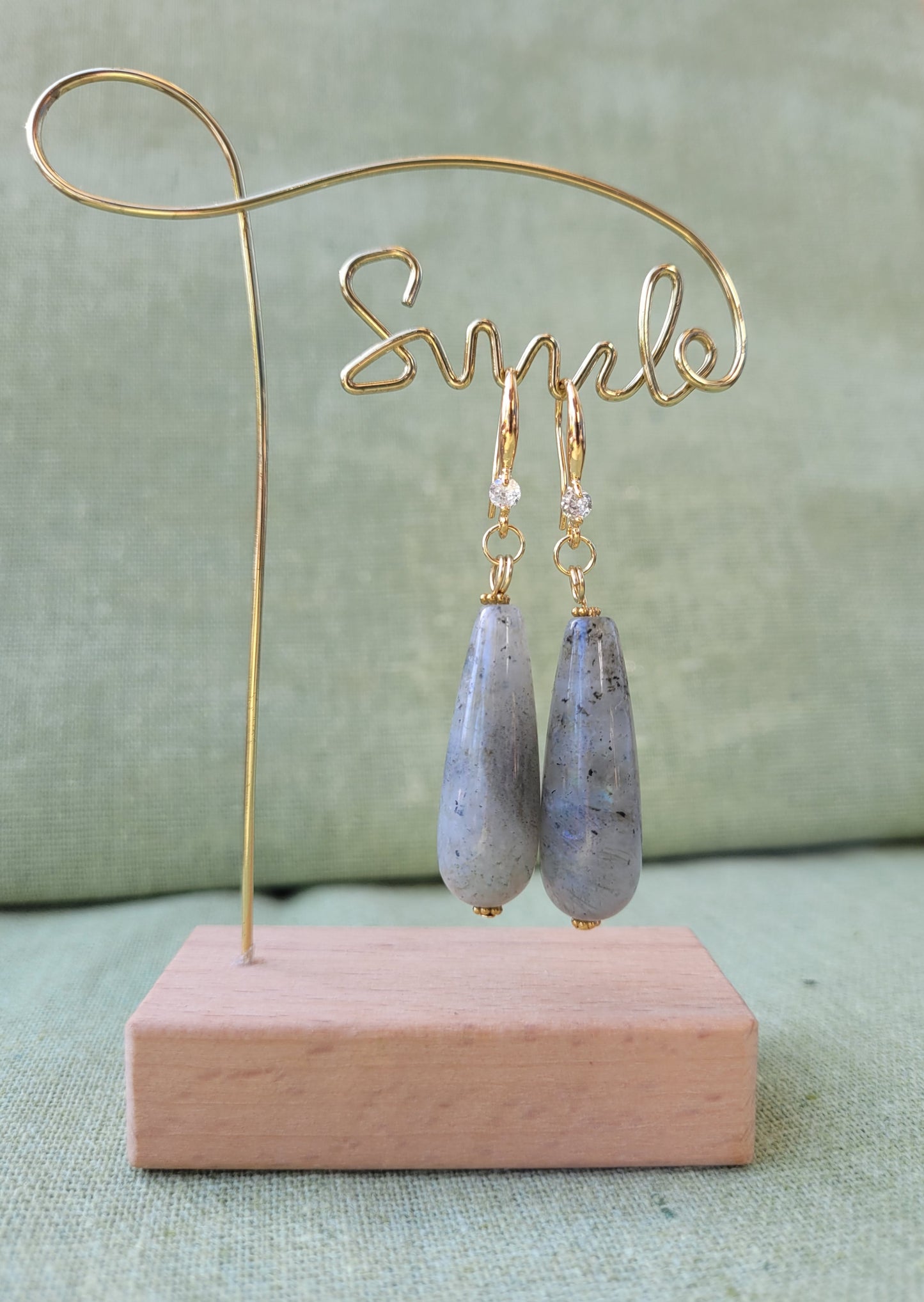 Pendants d'oreilles en labradorite