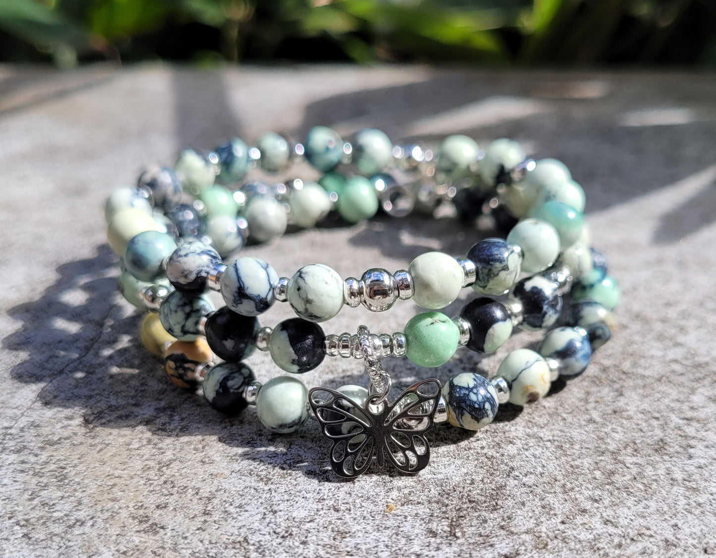 Bracelet multirangs en variscite