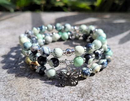 Bracelet multirangs en variscite