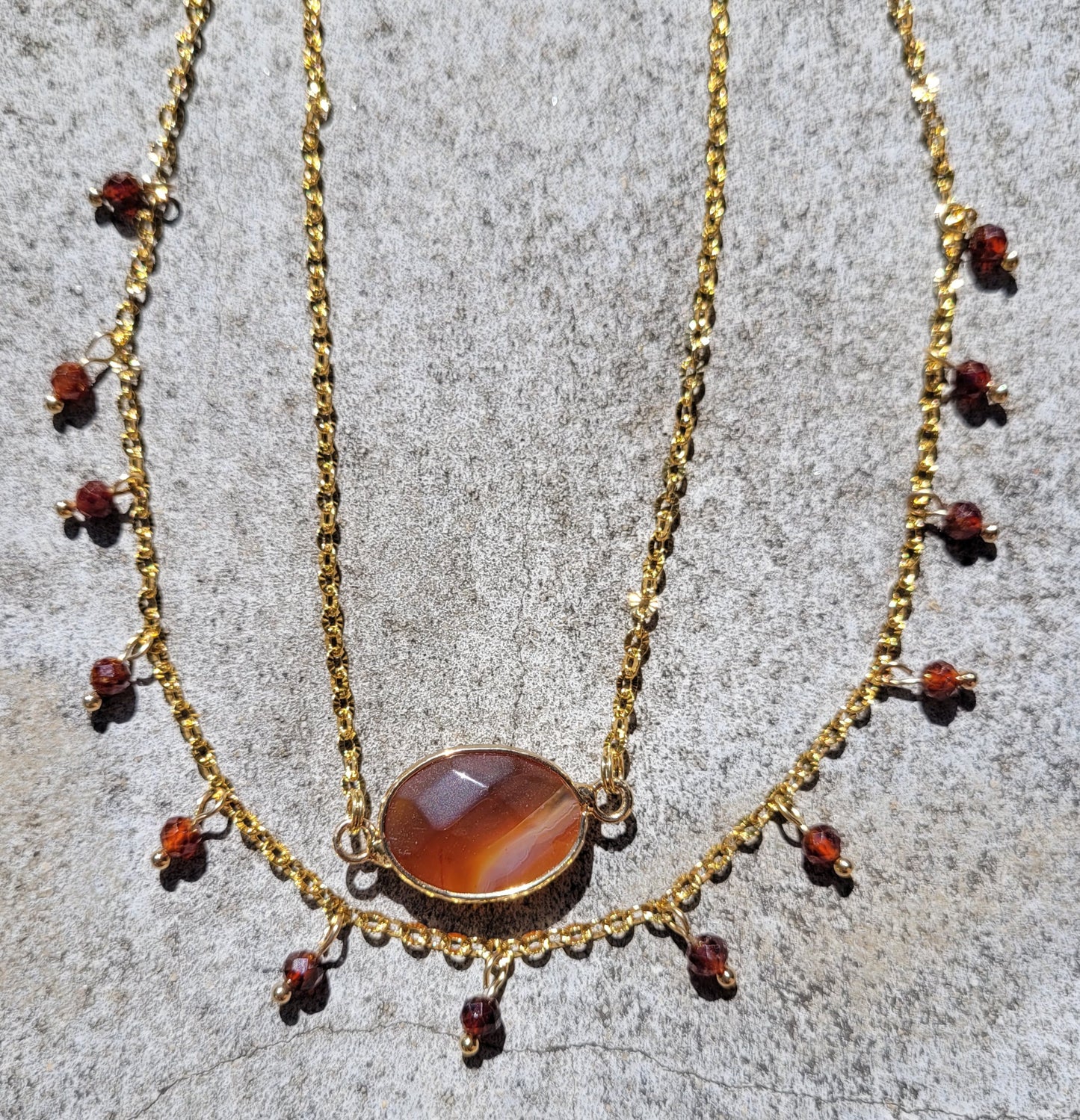 Parure en agate Sardonyx