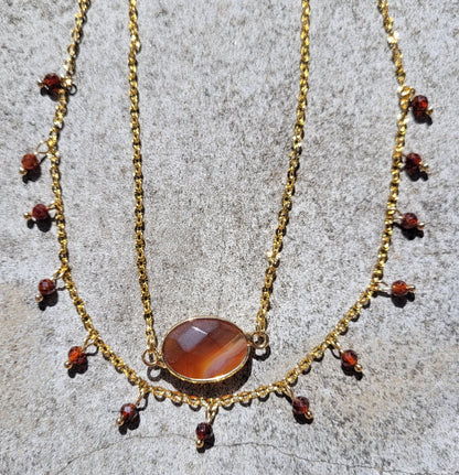 Parure en agate Sardonyx