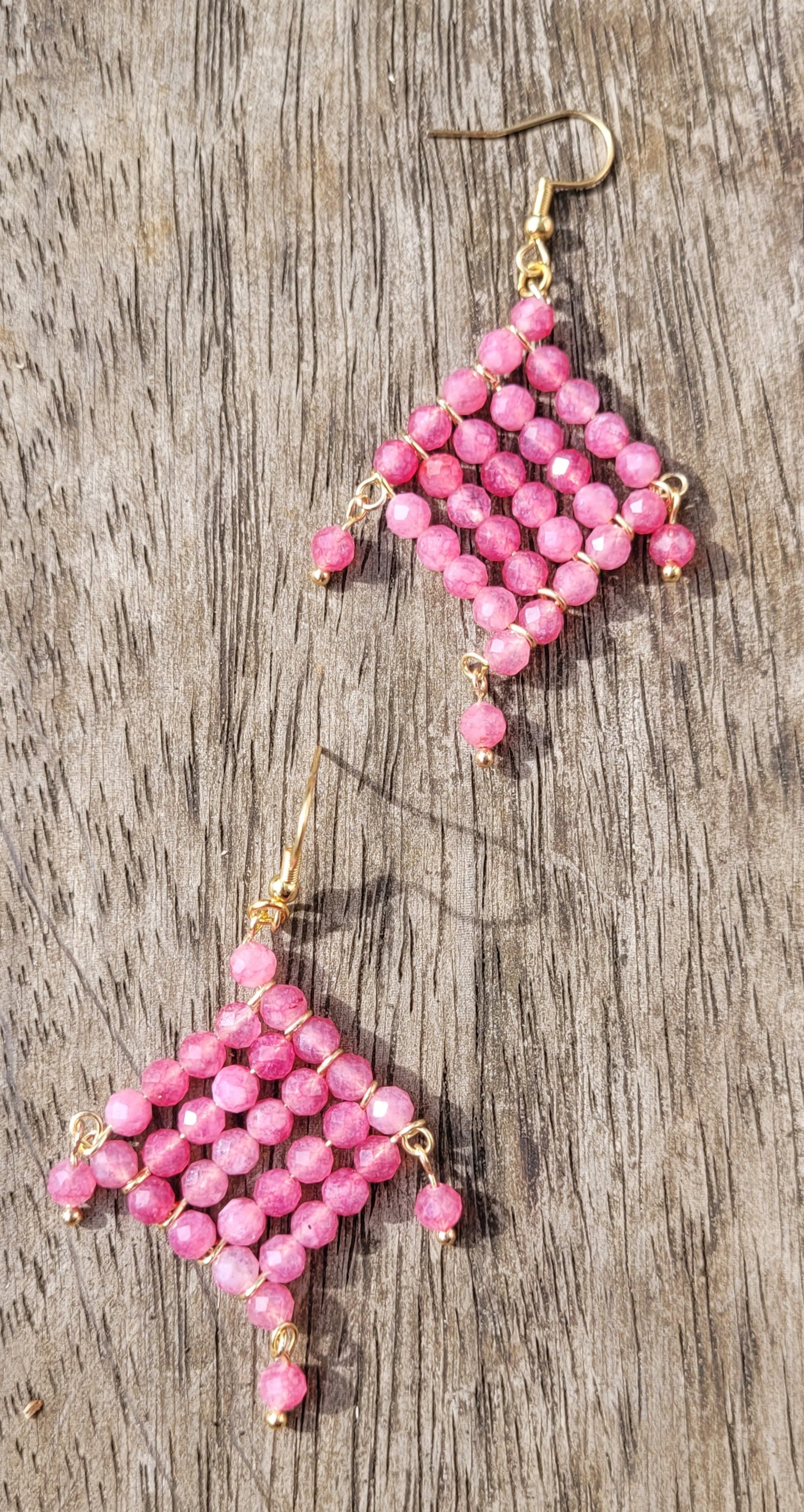 Boucles d'oreilles en tourmaline rose