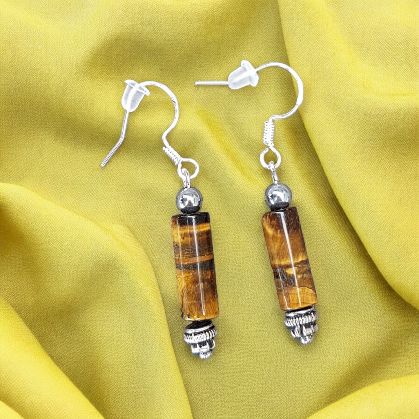 Boucles d'oreilles en oeil de tigre