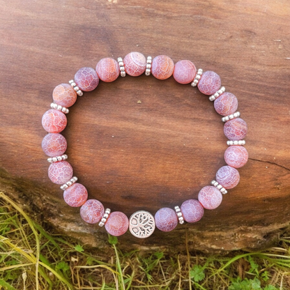 Bracelet en agate feu givrée