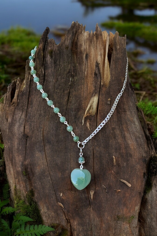 Collier asymétrique aventurine verte