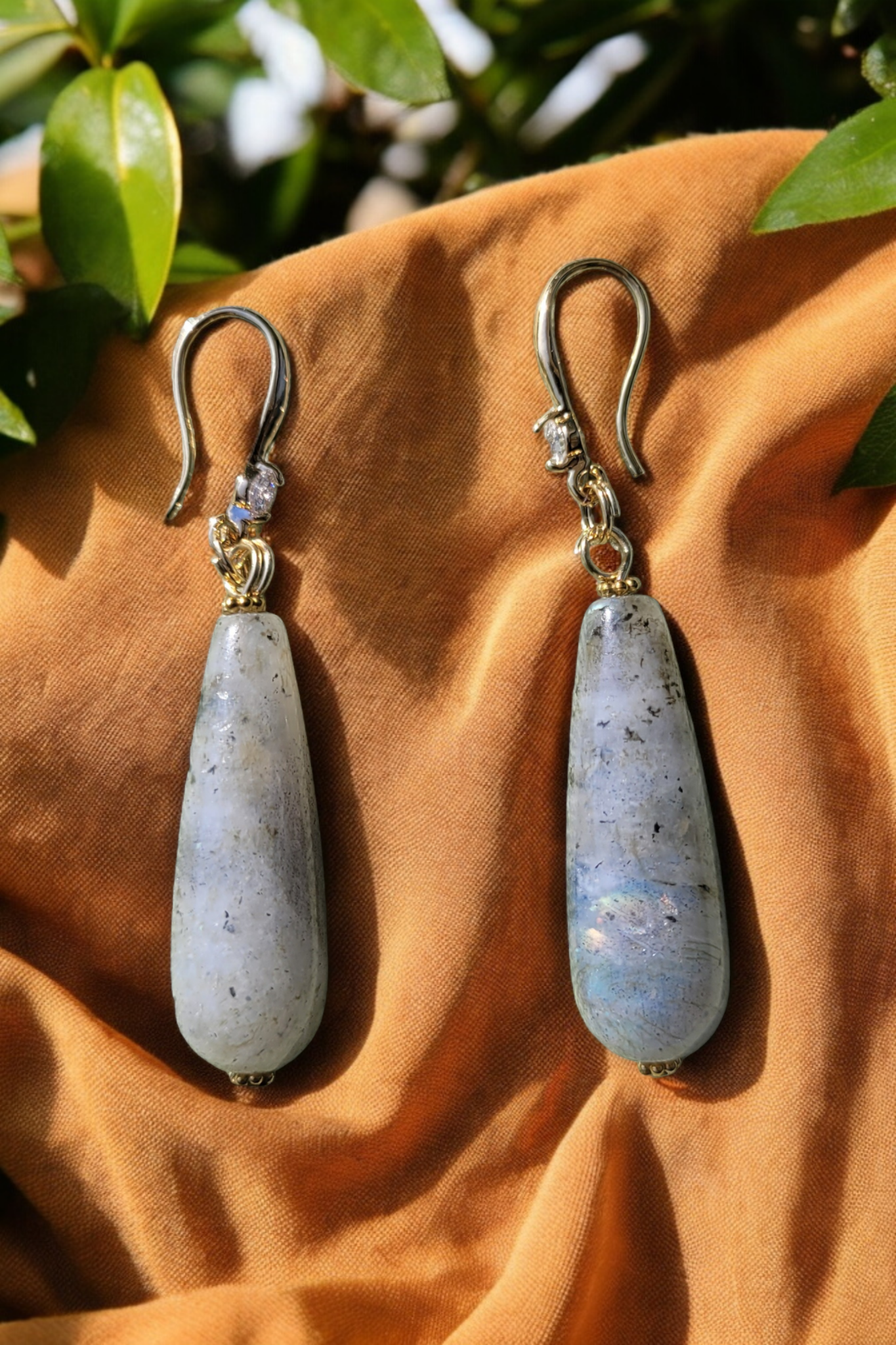 Pendants d'oreilles en labradorite