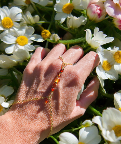 Bracelet bague cornaline