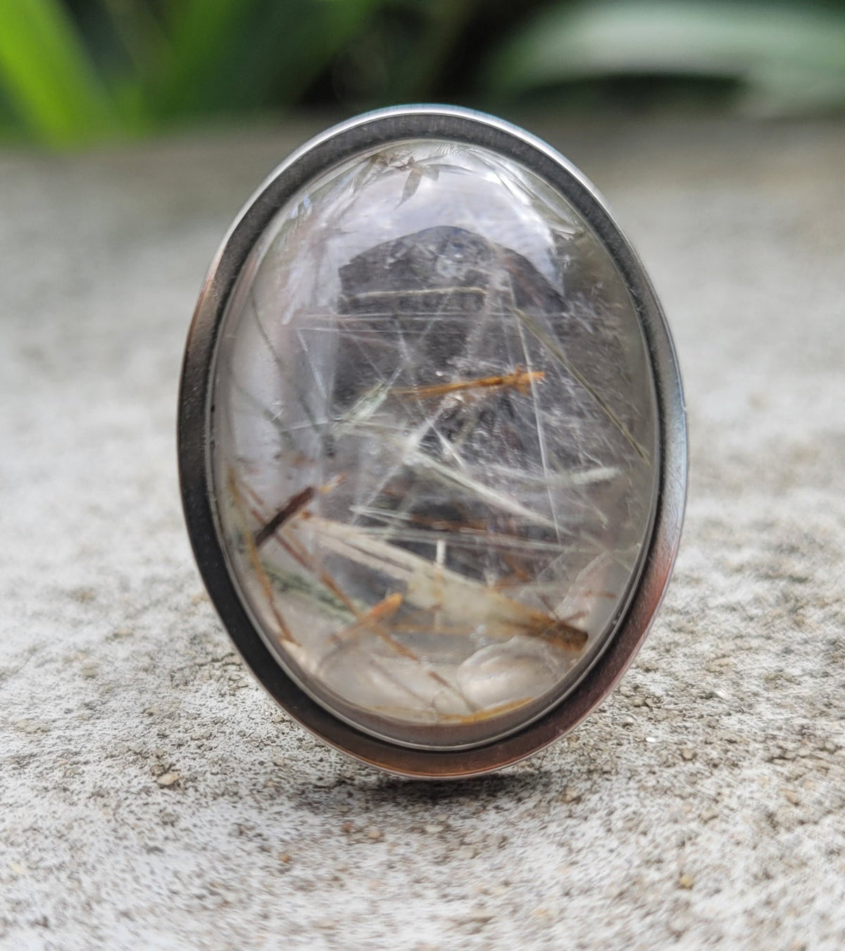 Bague Quartz Tourmaline – Protection énergétique | Acier inoxydable réglable - Bague pierres naturelles - Flore Holistic