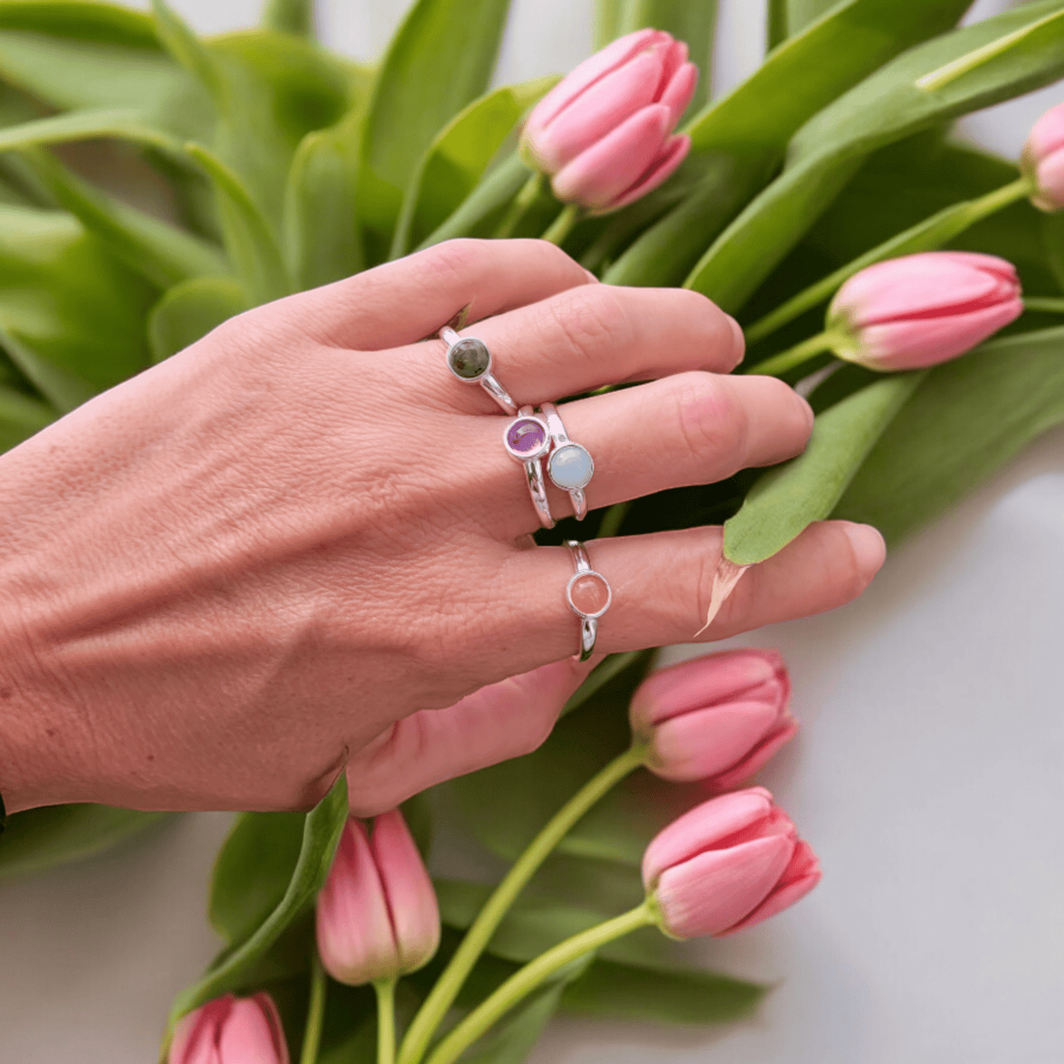 Bagues en Argent 925 et Pierres Naturelles – Élégance et Énergie - Bague argent 925 - Flore Holistic