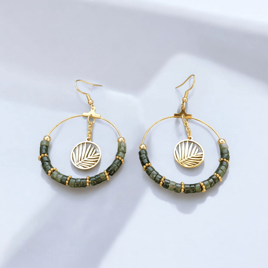 Boucles d'oreilles "créoles tropicales" - Boucles d'oreilles pierres naturelles - Flore Holistic