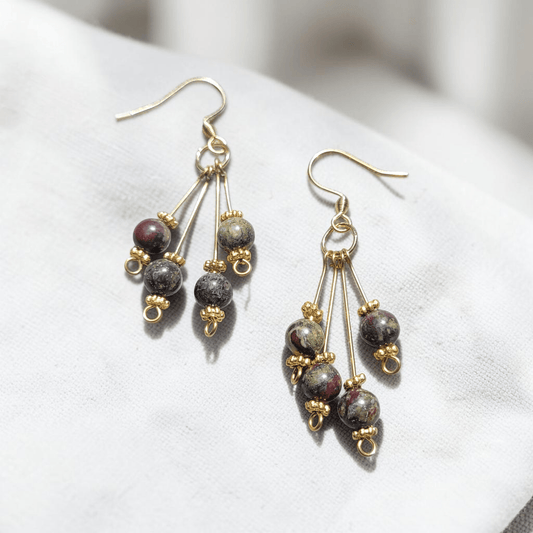 Boucles d’oreilles pendantes en pierres naturelles - Boucles d'oreilles pierres naturelles - Flore Holistic