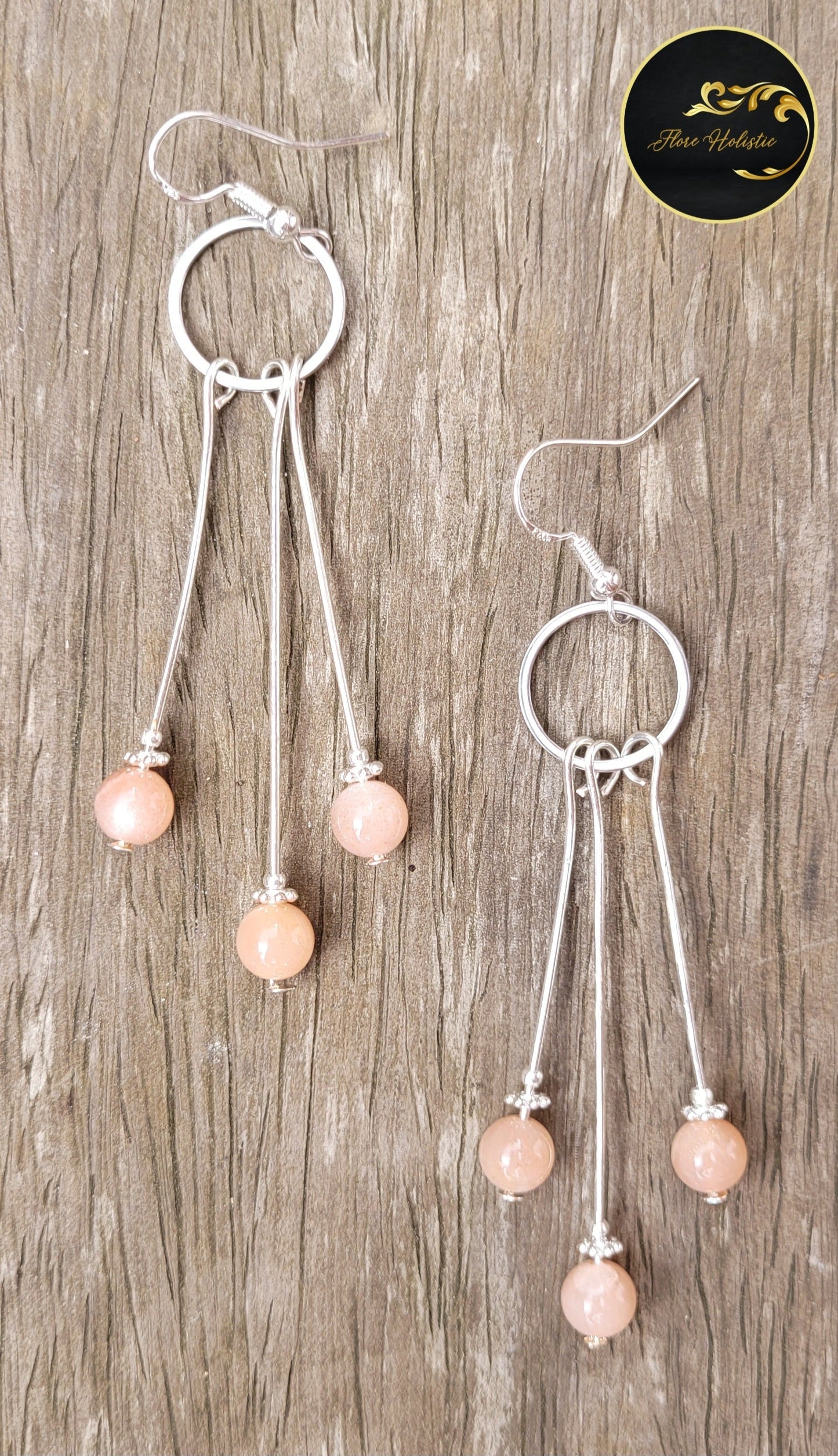 Boucles d’Oreilles Pierre du Soleil – Joie, Énergie et Rayonnement - Boucles d'oreilles pierres naturelles - Flore Holistic