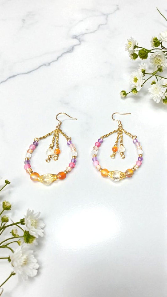 Boucles d’oreilles pierres naturelles multicolores – Énergie solaire | Aura Libre - Boucles d'oreilles pierres naturelles - Flore Holistic