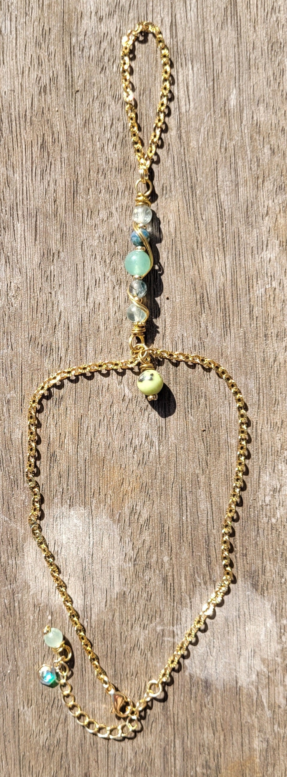 Bracelet bague "Plénitude" - Bracelet bague pierres naturelles - Flore Holistic