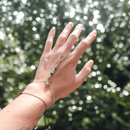 Bracelet bague "Plénitude" - Bracelet bague pierres naturelles - Flore Holistic
