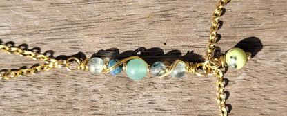 Bracelet bague "Plénitude" - Bracelet bague pierres naturelles - Flore Holistic