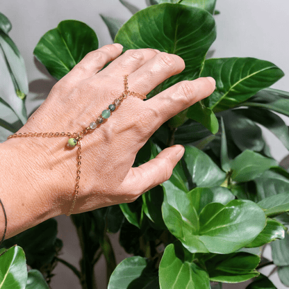 Bracelet bague "Plénitude" - Bracelet bague pierres naturelles - Flore Holistic
