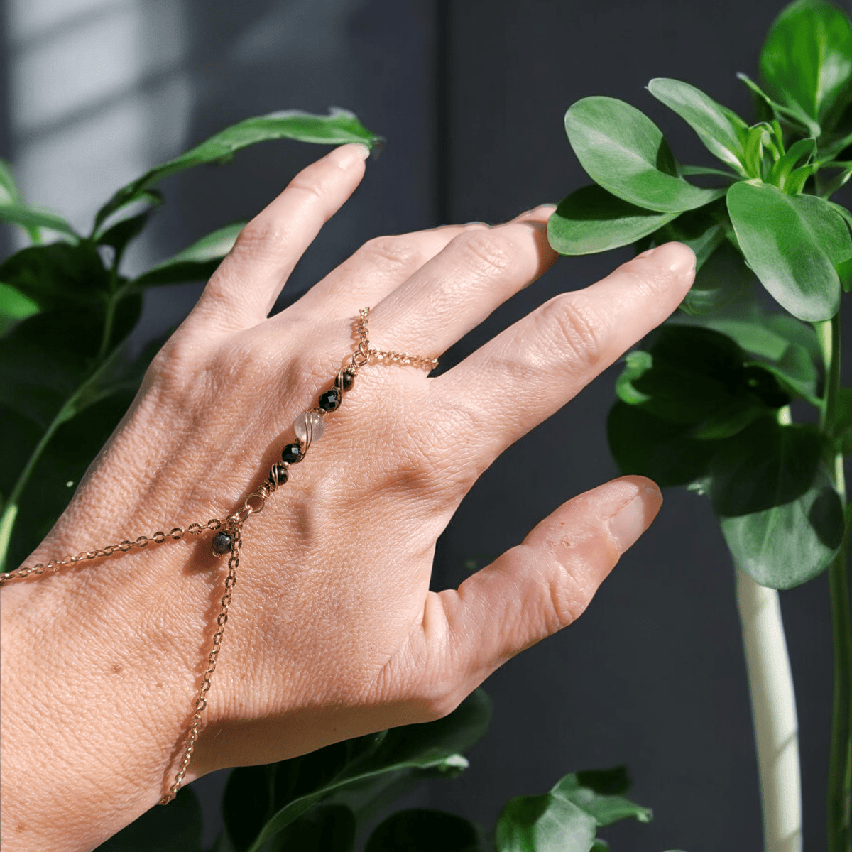 Bracelet bague "Protection" - Bracelet bague pierres naturelles - Flore Holistic
