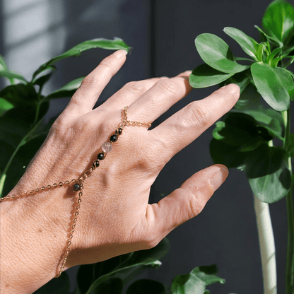 Bracelet bague "Protection" - Bracelet bague pierres naturelles - Flore Holistic