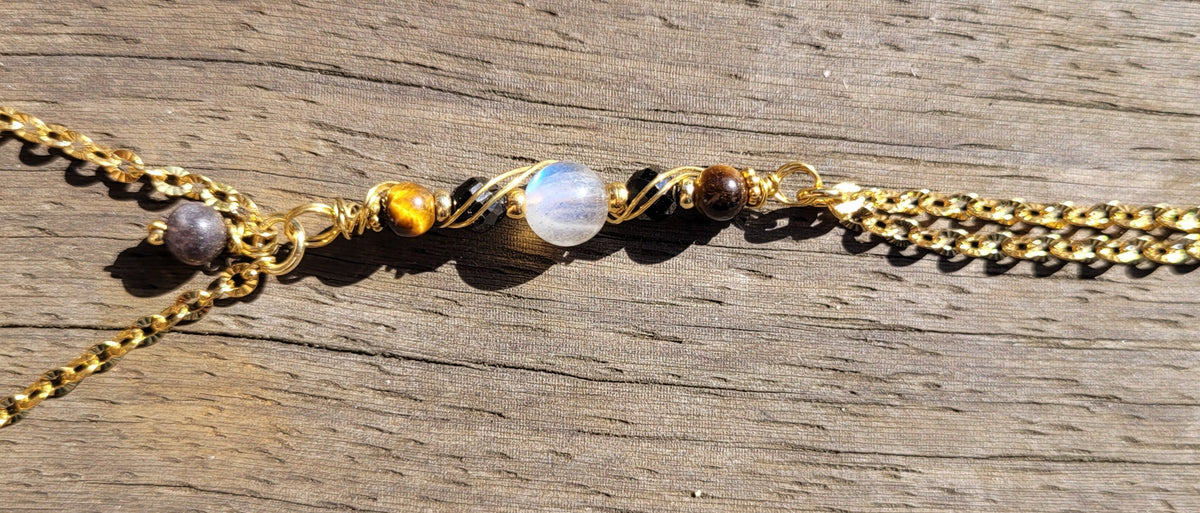 Bracelet bague "Protection" - Bracelet bague pierres naturelles - Flore Holistic
