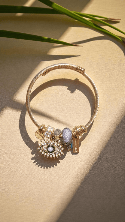 Bracelet Charms – Acier inoxydable doré & perles décoratives - Flore Holistic