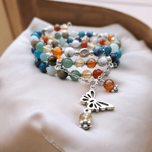 Bracelet Chemin de Vie Multirangs – Création personnalisée par radiesthésie - Bracelets pierres naturelles - Flore Holistic