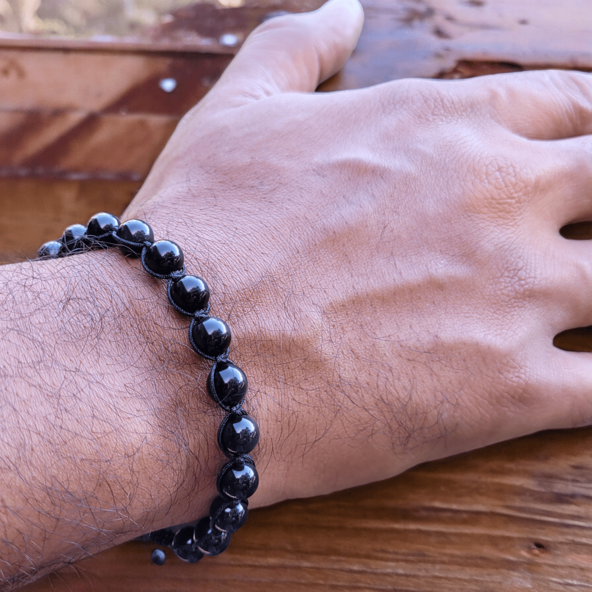 Bracelet Homme Obsidienne Œil Céleste – Protection et Puissance intérieure - Bracelets pierres naturelles - Flore Holistic