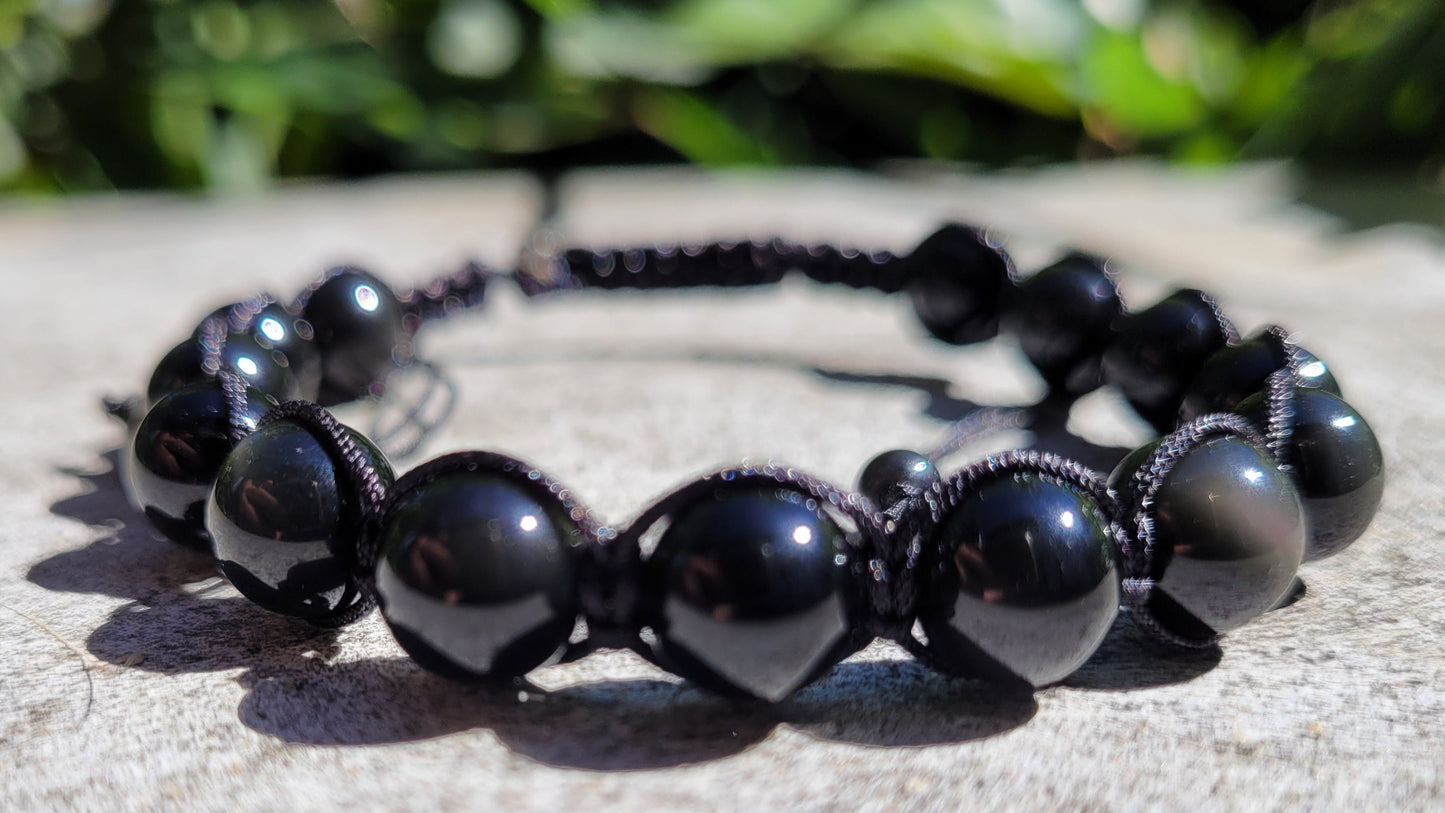 Bracelet Homme Obsidienne Œil Céleste – Protection et Puissance intérieure - Bracelets pierres naturelles - Flore Holistic