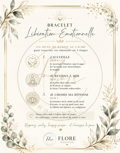 Bracelet Libération Émotionnelle – Outil de retour au calme en pierres naturelles - Bracelets pierres naturelles - Flore Holistic